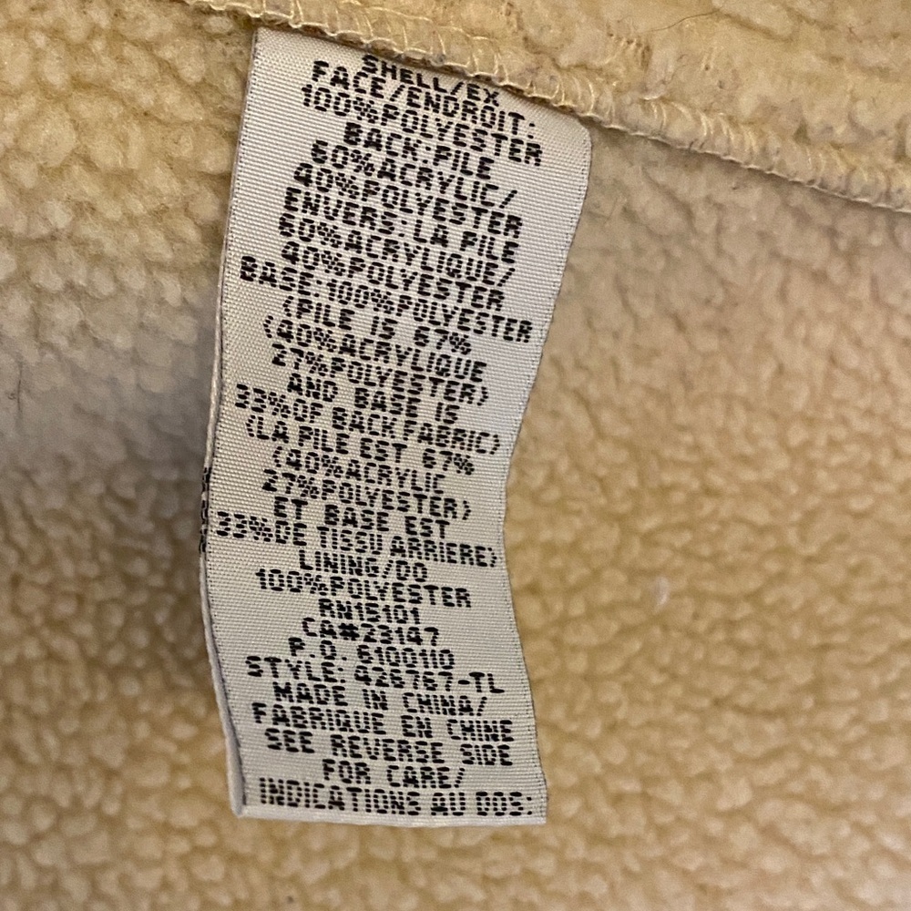 Talbots Tan  and Cream Sherpa Shearling Jacket - Picture 6 of 6